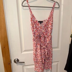 Crystal Doll Pink Floral Mini Dress